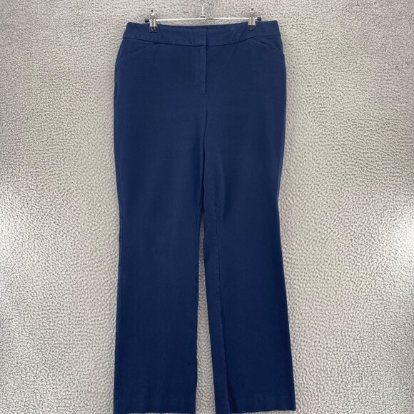 Chicos Pants Womens 1 US 8 Navy Fabulously Slimming 4 Way Stretch Trouser Pocket - Picture 1 of 12